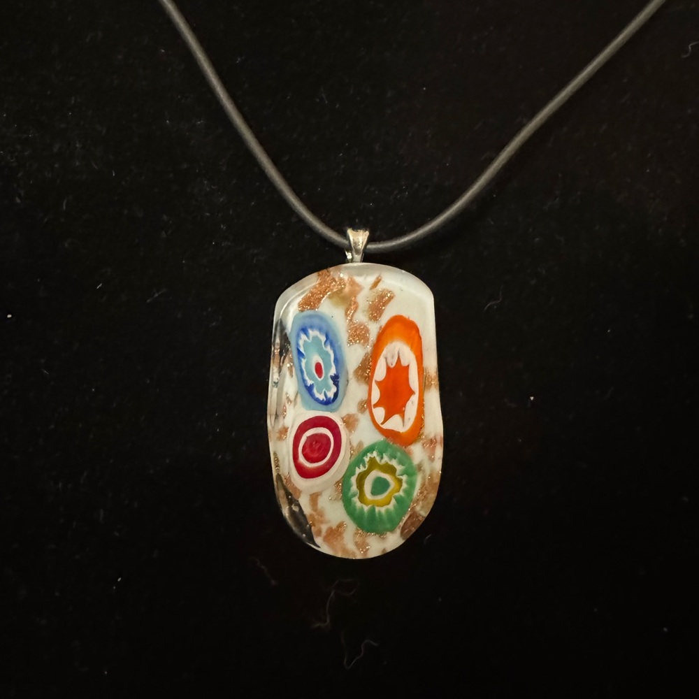 Murano Glass Millefiori Pendant Necklace – Made in Italy